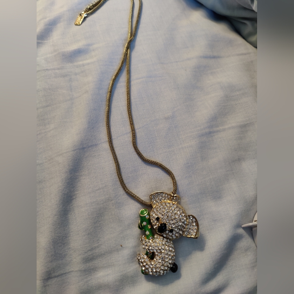 New in bag off Park collection koala jeweled pendant and chain